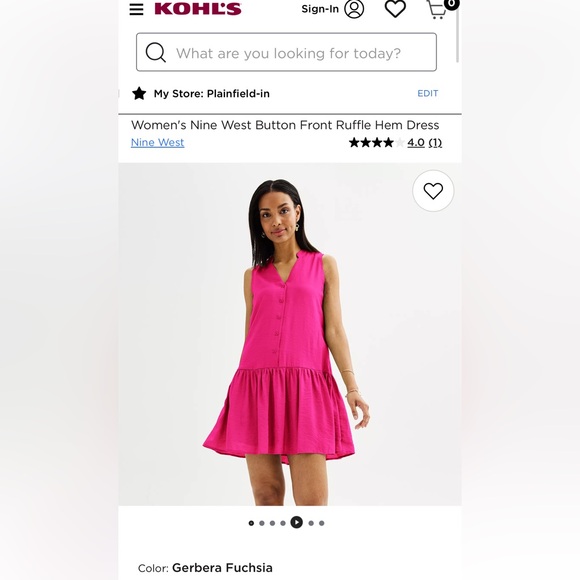 Nine West Button Front Ruffle Hem Dress - Picture 9 of 11